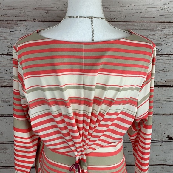 Shelby & Parker Coral Stripe Dress 2XL - Picture 6 of 11